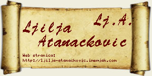 Ljilja Atanacković vizit kartica
